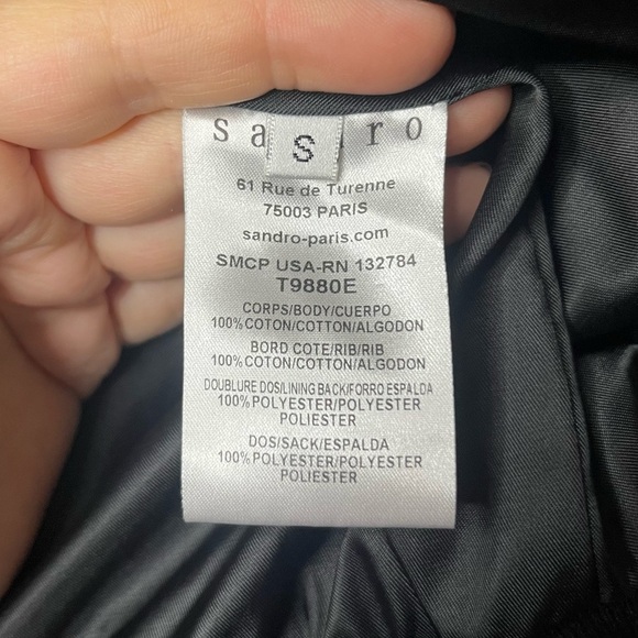 NWOT SANDRO Paris Ventura Cranberry Red Velvet Bomber Jacket - Picture 12 of 14